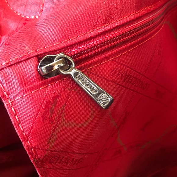 $475~LONGCHAMP~’Le Pliage Cocade’ Navy Blue Wool 2-Way Tote Bag~Rare/Limited Ed! - Picture 13 of 16